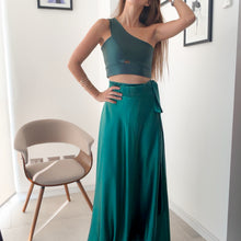 Cargar imagen en el visor de la galería, Maxifalda Satin Verde Botella