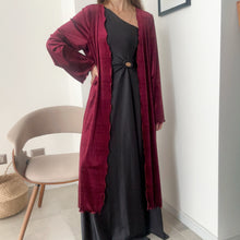 Cargar imagen en el visor de la galería, Kimono Velvet Burdeo
