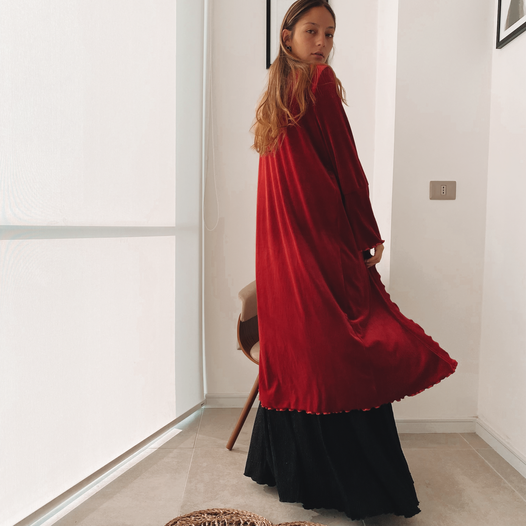 Kimono Terciopelo Rojo